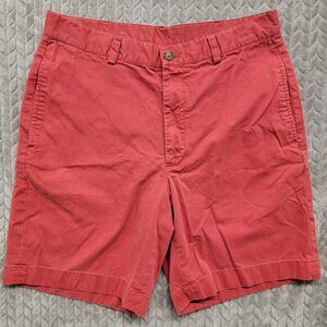 Brooks Brothers 346 Chino Shorts Men's Size 33 Red Flat Front Cotton Logo